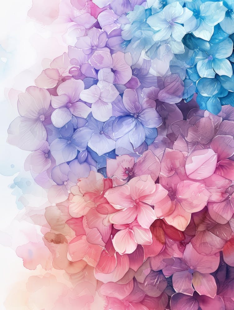 Watercolor Hydrangeas 2