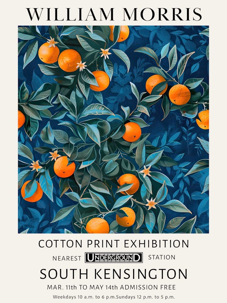 William Morris Vintage Poster Oranges