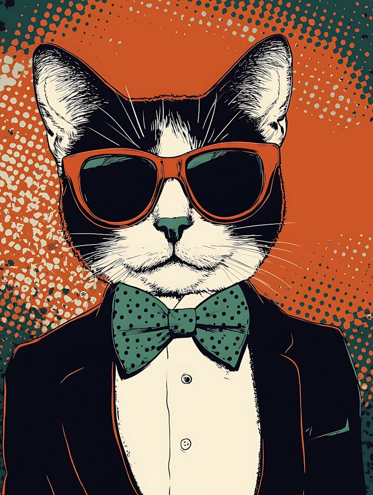 Super Cool Cat Illustration Pop 19