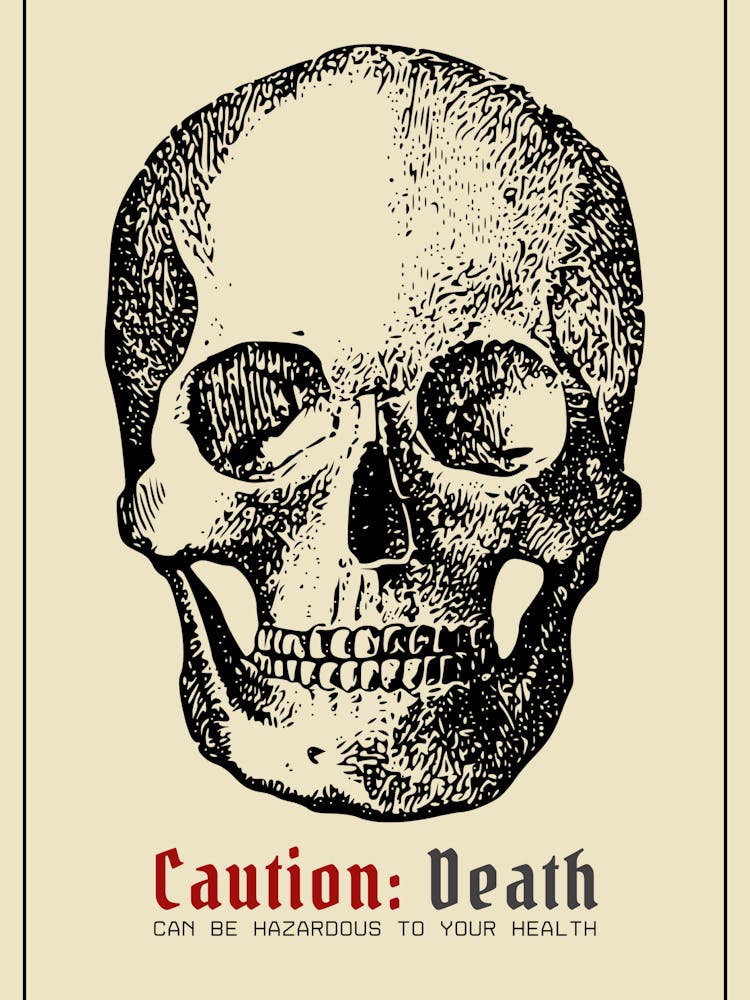 Caution Death Skull