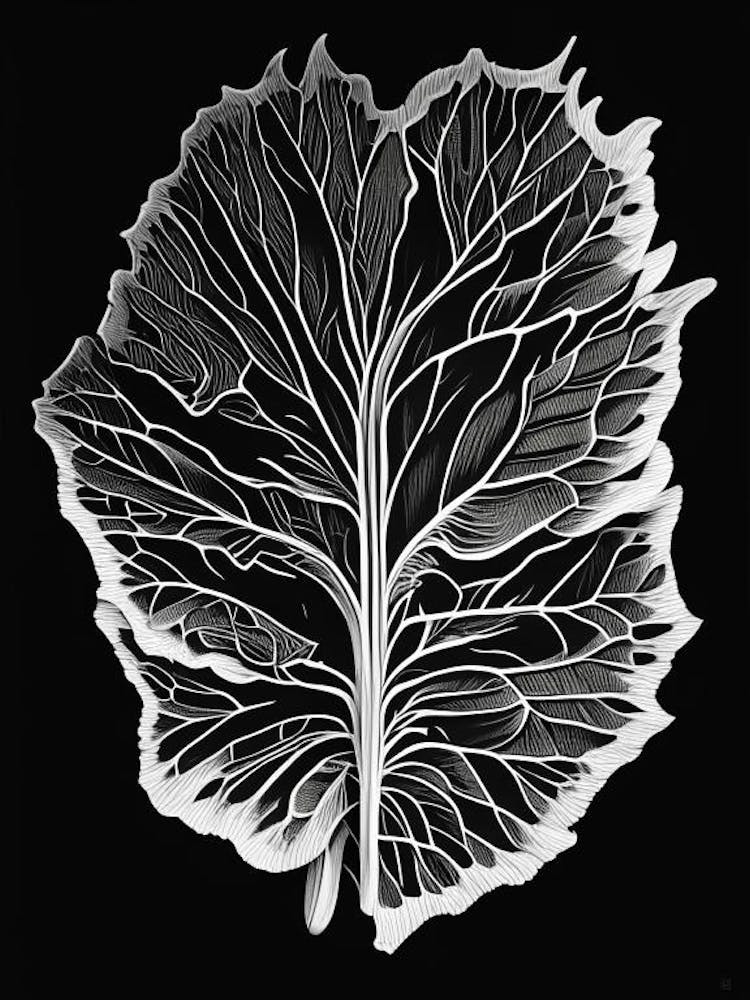 Feuille de Laitue Sauvage Linogravure 4