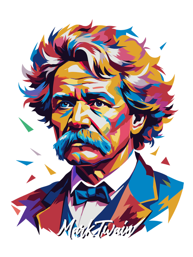 Mark Twain 03 Portrait WPAP Pop Art