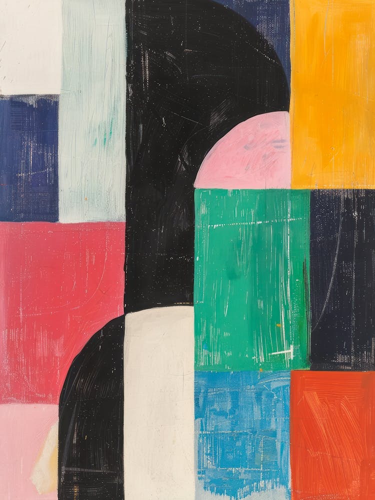 Retro Color Blocks. Mid Century Modern Acrylic