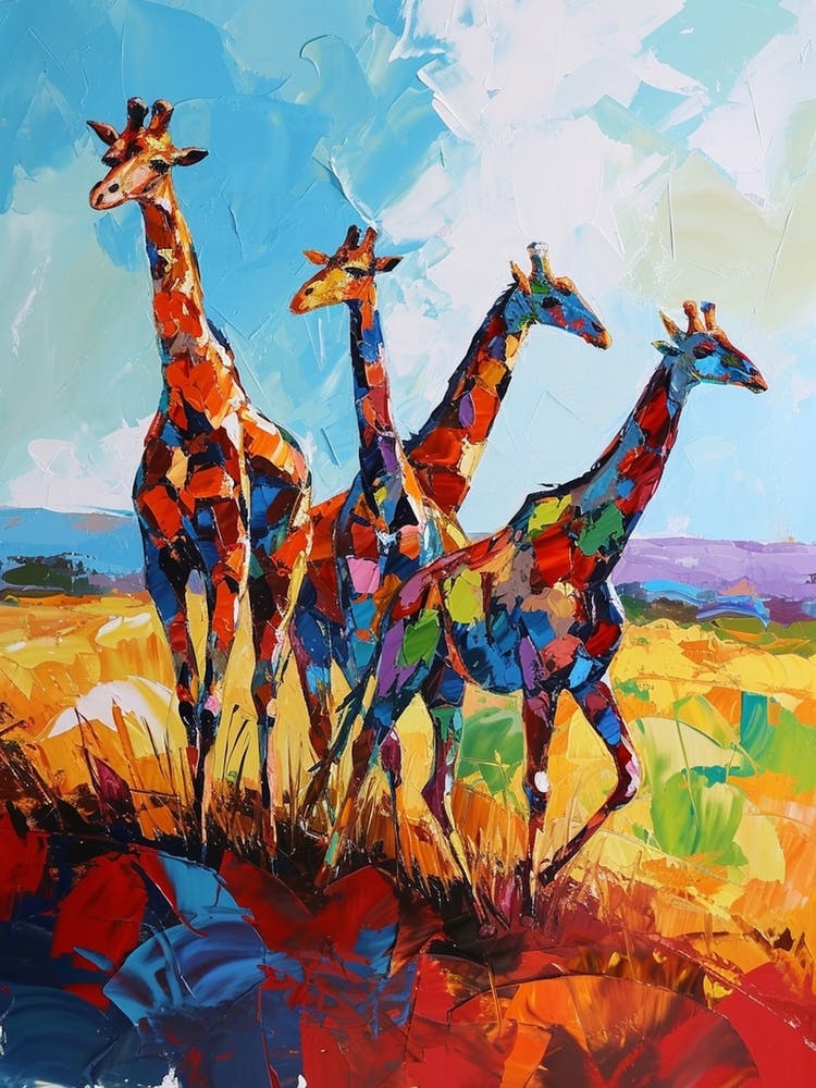 Abstract Geometric Colourful Giraffe 4