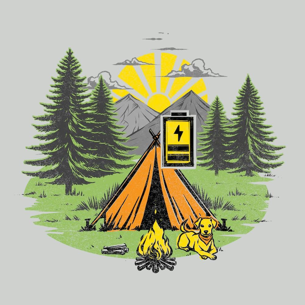 Recharging Offline Camping Dog Square
