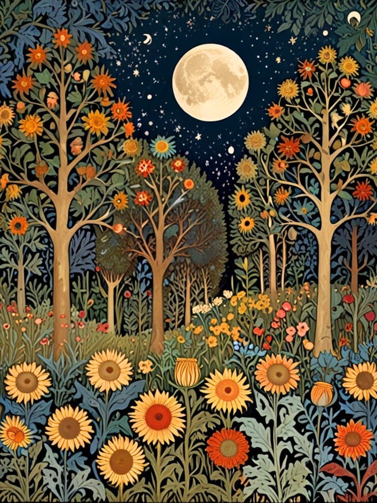 William Morris Sunflowers In The Moonlight 2