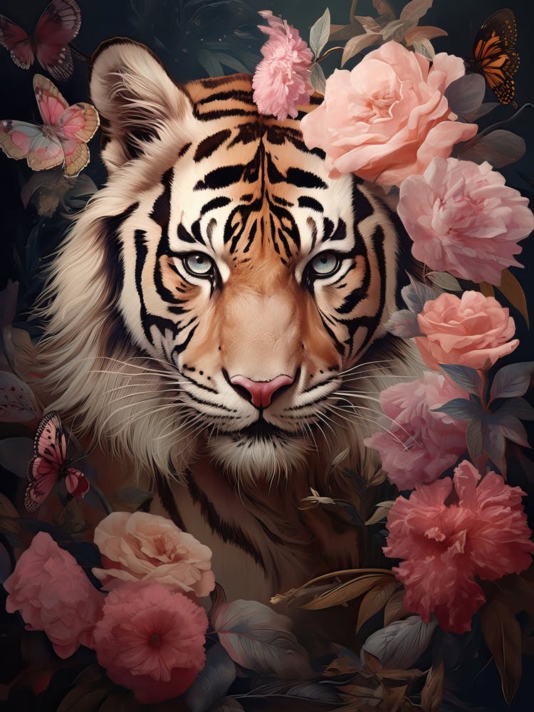 Tiger Art In Romanticism Style 3
