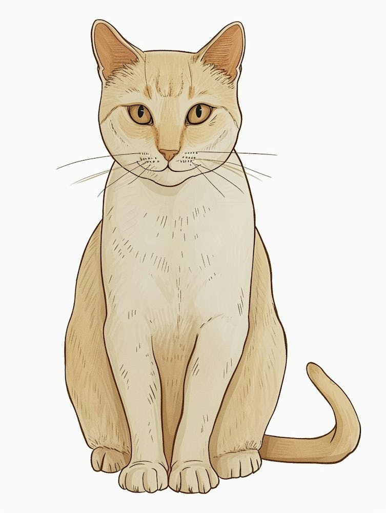 European Shorthair Cat Clipart Illustration 2