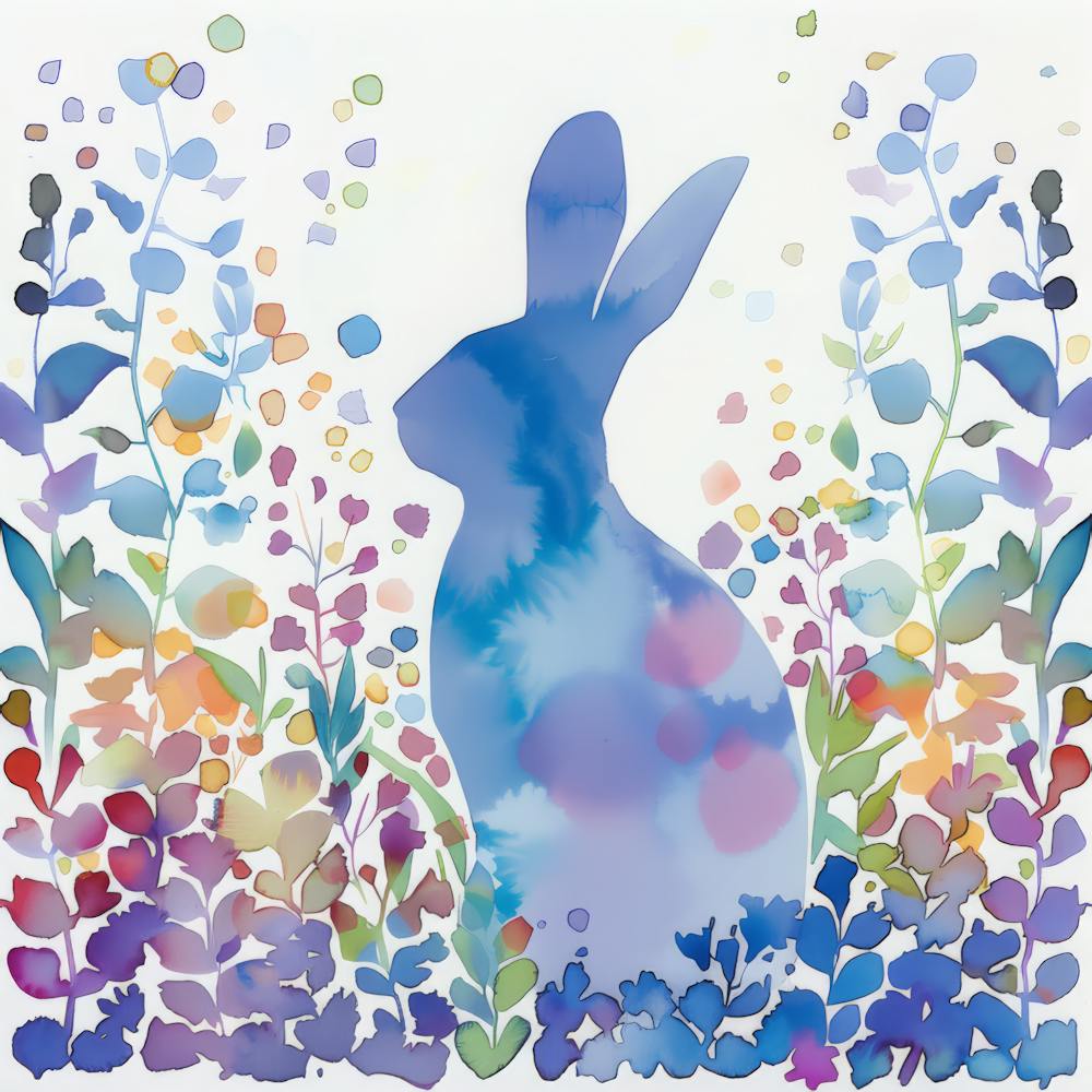 Rabbit In Kaleidoscope Meadow