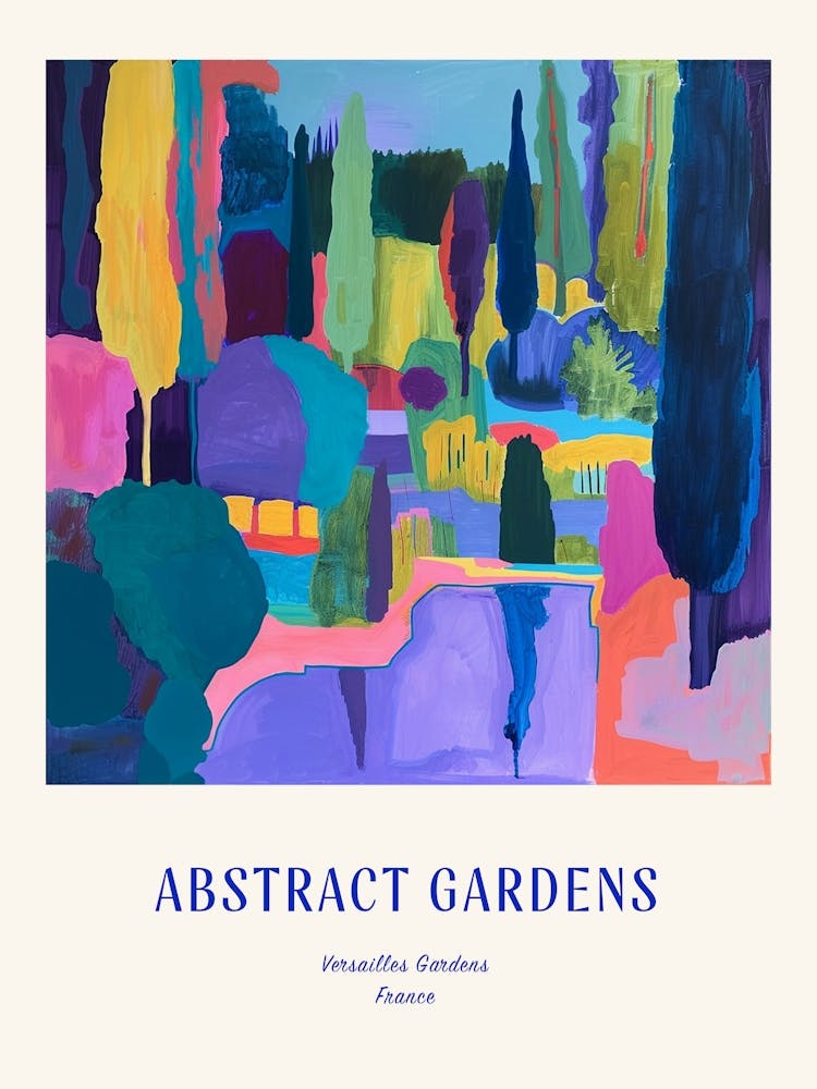 Colourful Gardens Versailles Gardens France 1 Blue Poster