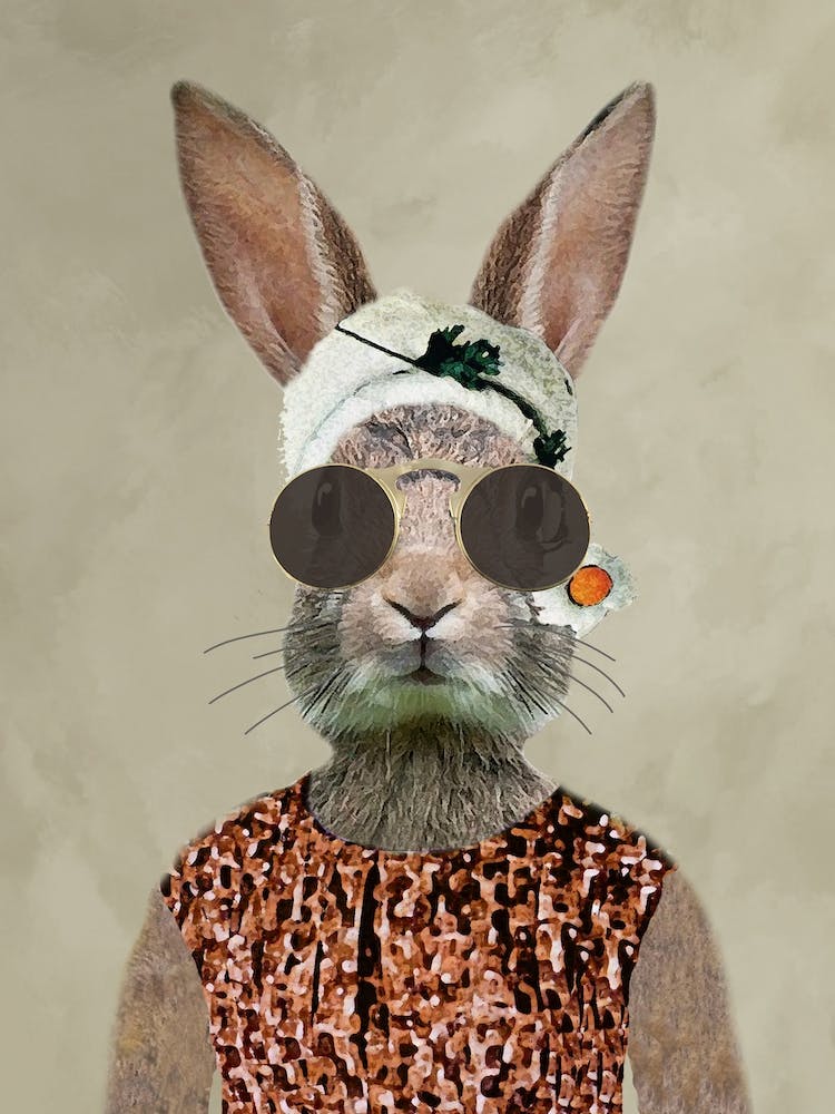 Vintage Rabbit Woman