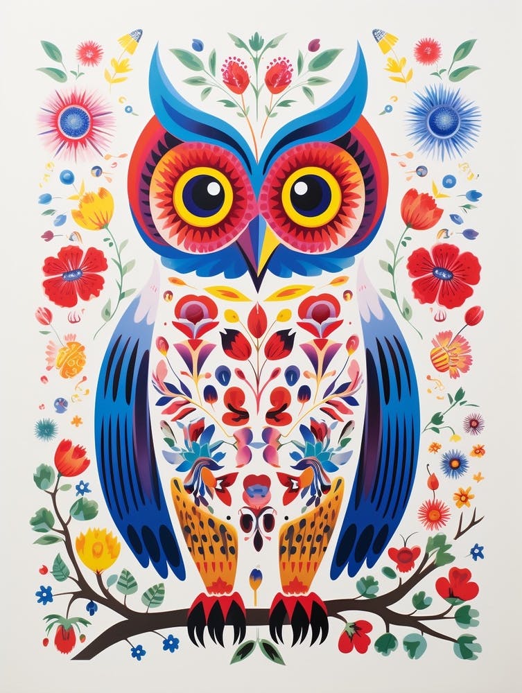 Scandinavian Bird Illustration Owl 4