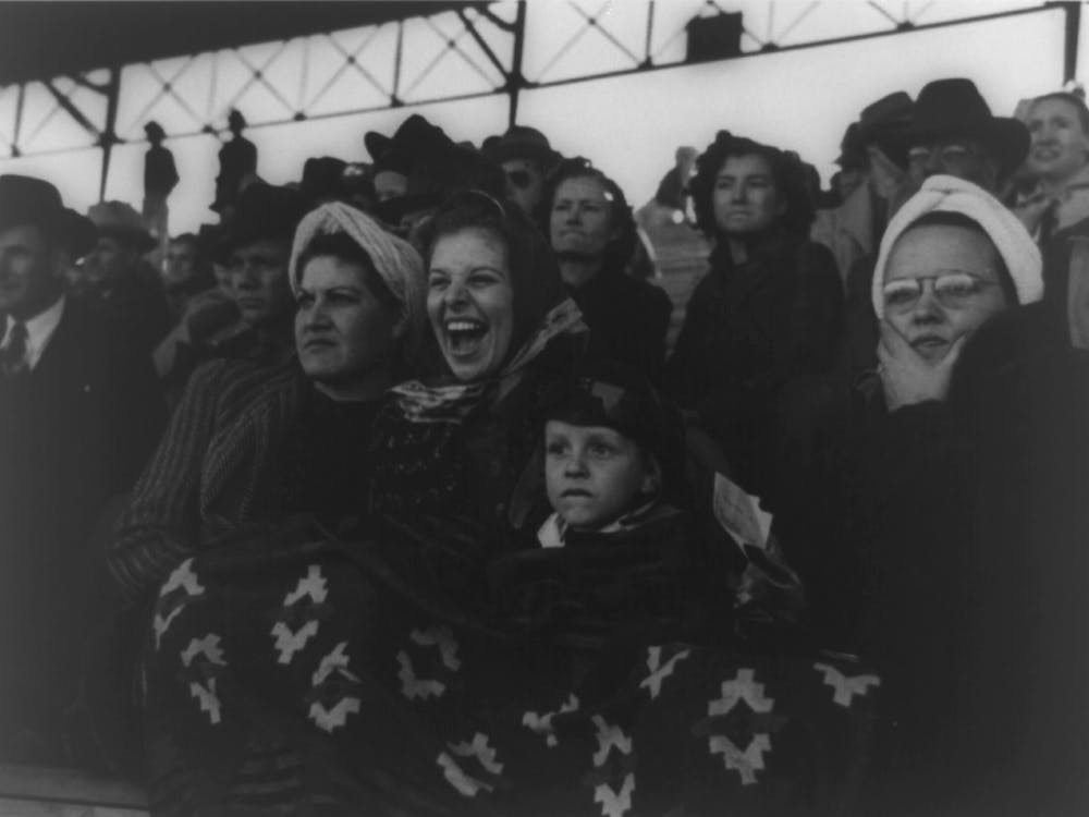 Spectators At A Tense Moment During The Rodeo At The San Angelo Fat Stock Show, San Angelo, Texas By Russell Lee