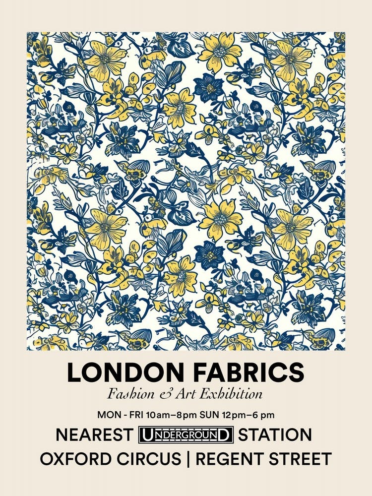 Poster Heather Heaven London Fabrics Floral Pattern 3