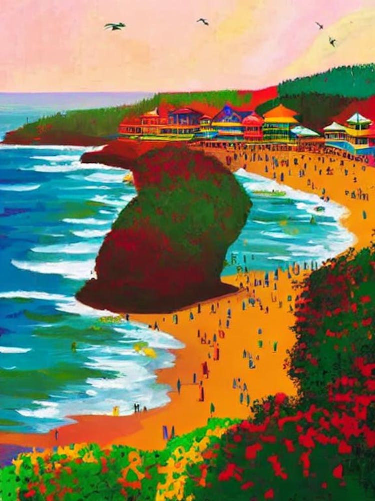 Baga Beach, Goa, India Hockney Style