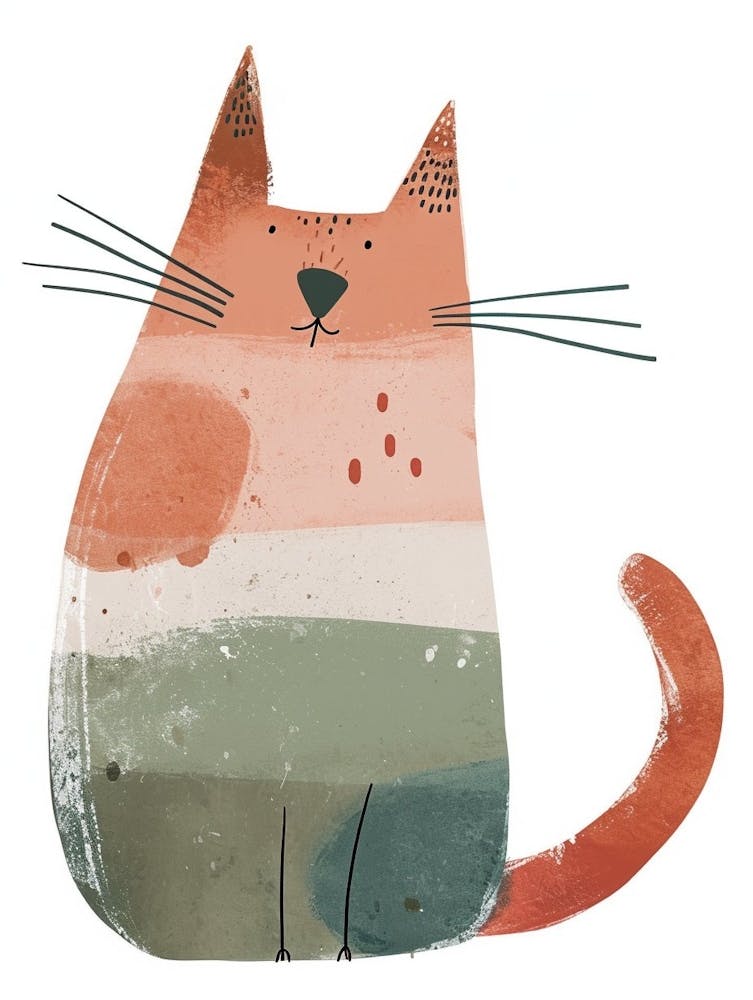 Cymric Cat Clipart Illustration 8