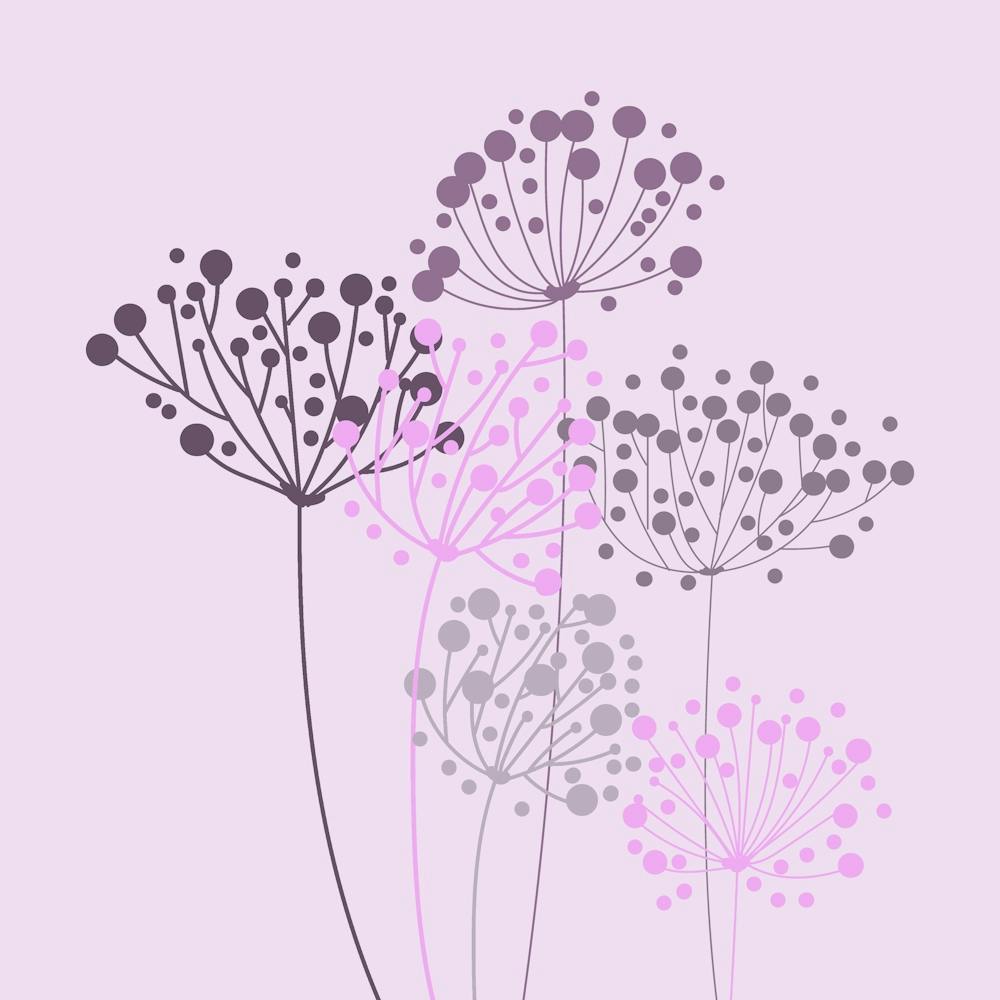 Botanical Drawing Background Plants Nature Stems Flowers Seeds Bloom Design Color Bohemian Floral Background Boho Pink
