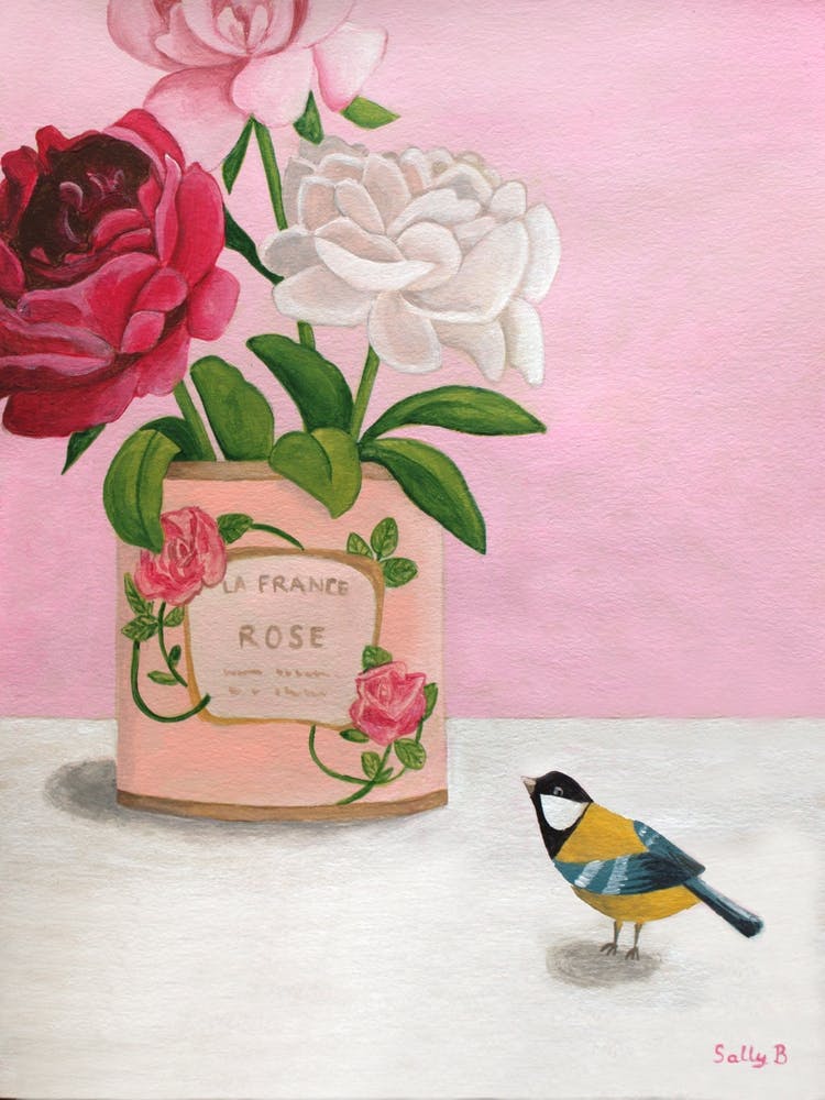 Rose La France And Bird