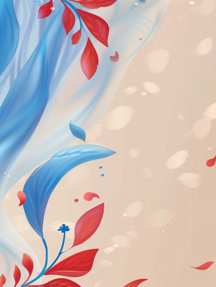 Blue And Red Flowers