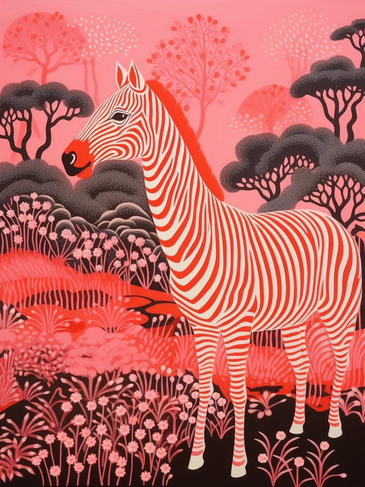 Pink Zebra In The Wild 3