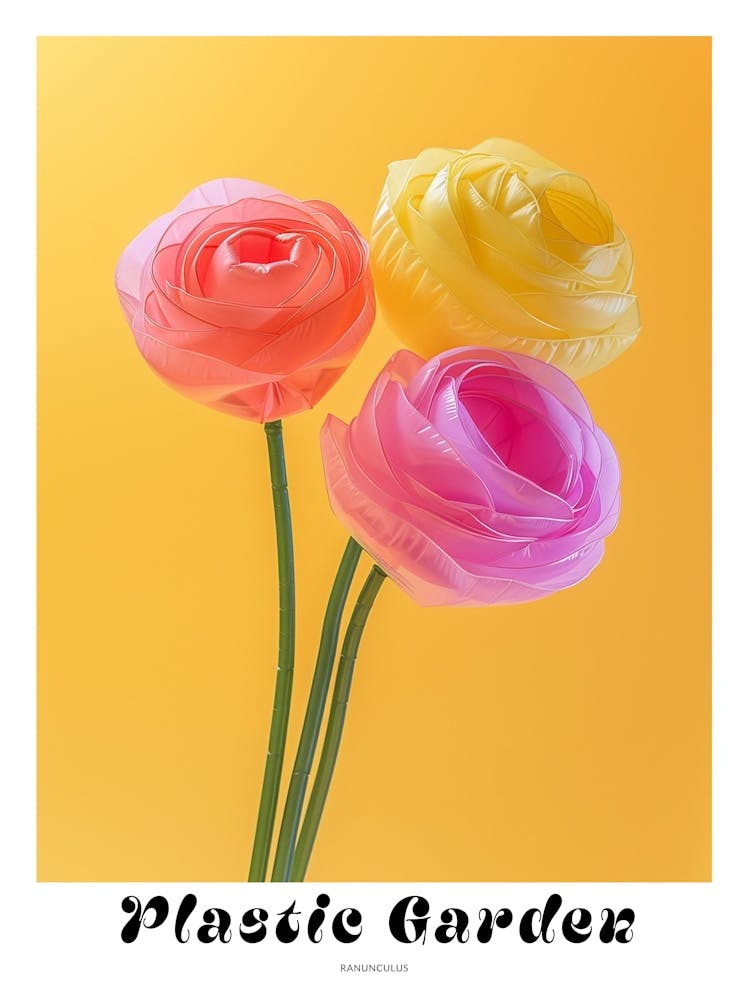 Dreamy Inflatable Flowers Poster Ranunculus 1