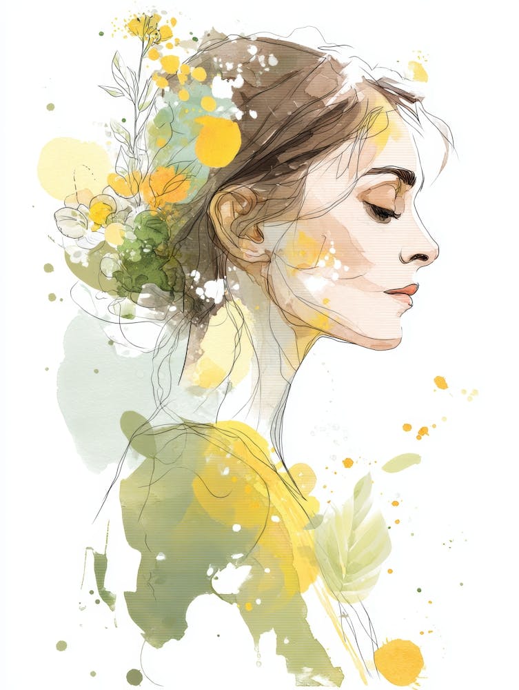 Portrait Of A Woman With Flowers 46