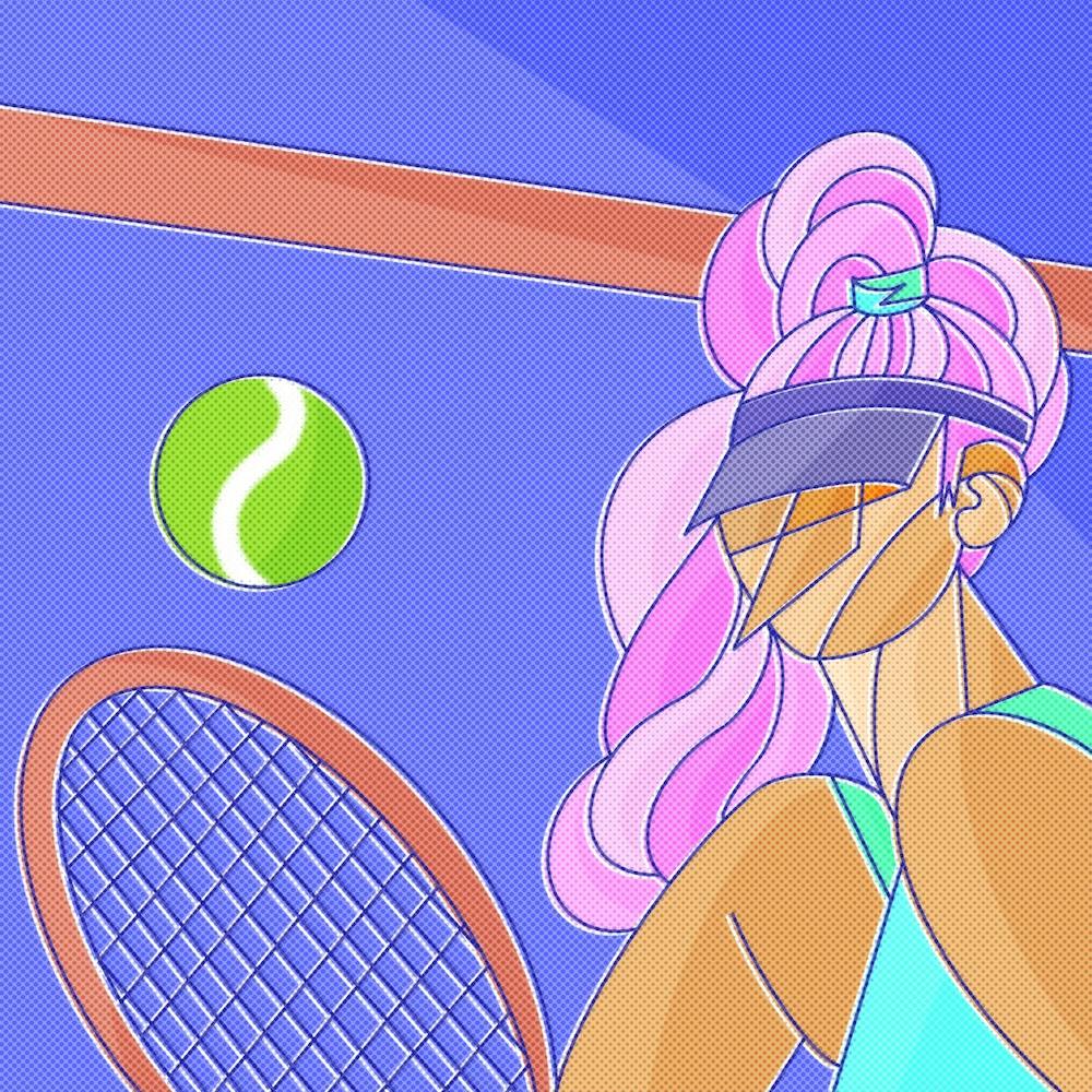 Tennis Girl Square