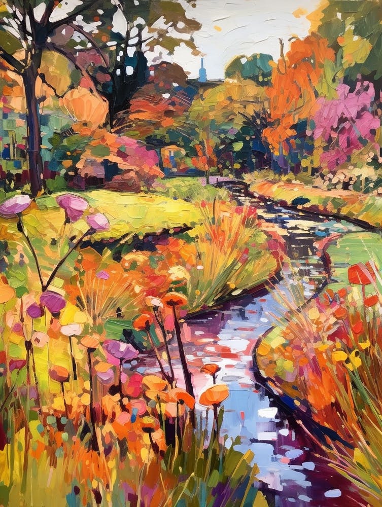 Autumn Gardens Painting Royal Botanic Garden Edinburgh 3