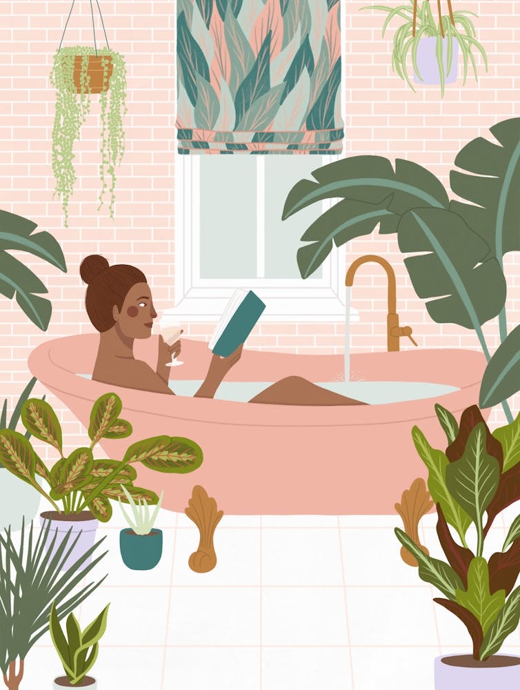 Girl In A Bathtub Bathroom