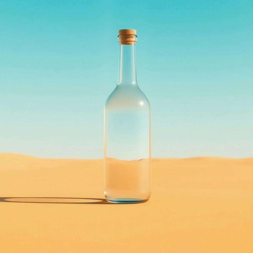 Empty Bottle In The Desert