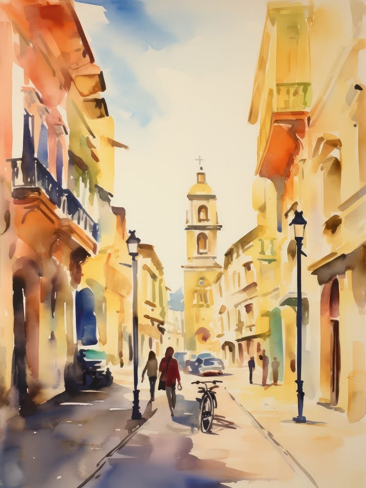 Lecce, Italy Watercolour Streets 2