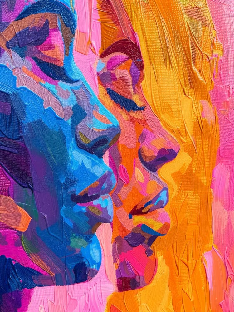 Two Women In Bright Colors