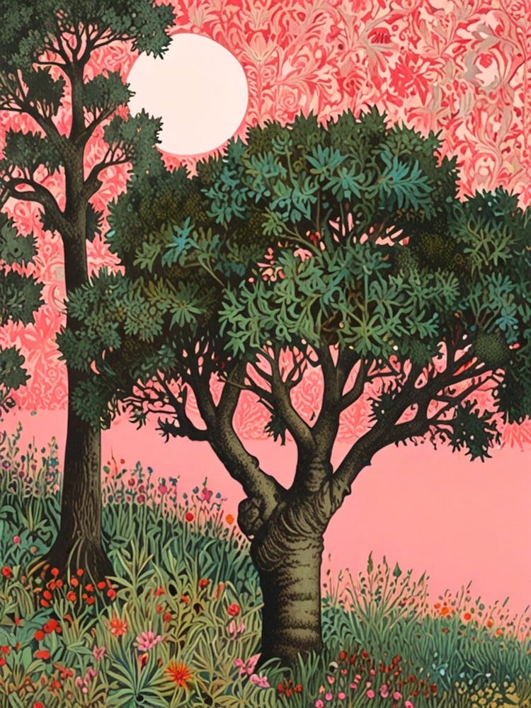 William Morris Tree In Pink