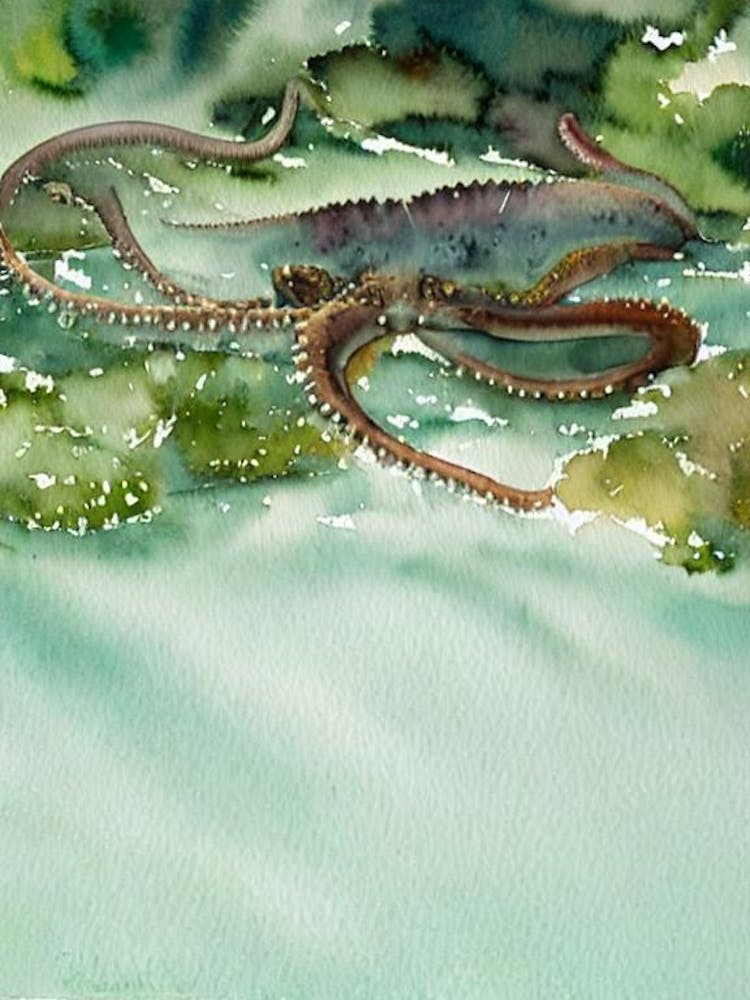 Pacific Octopus Storybook Watercolour