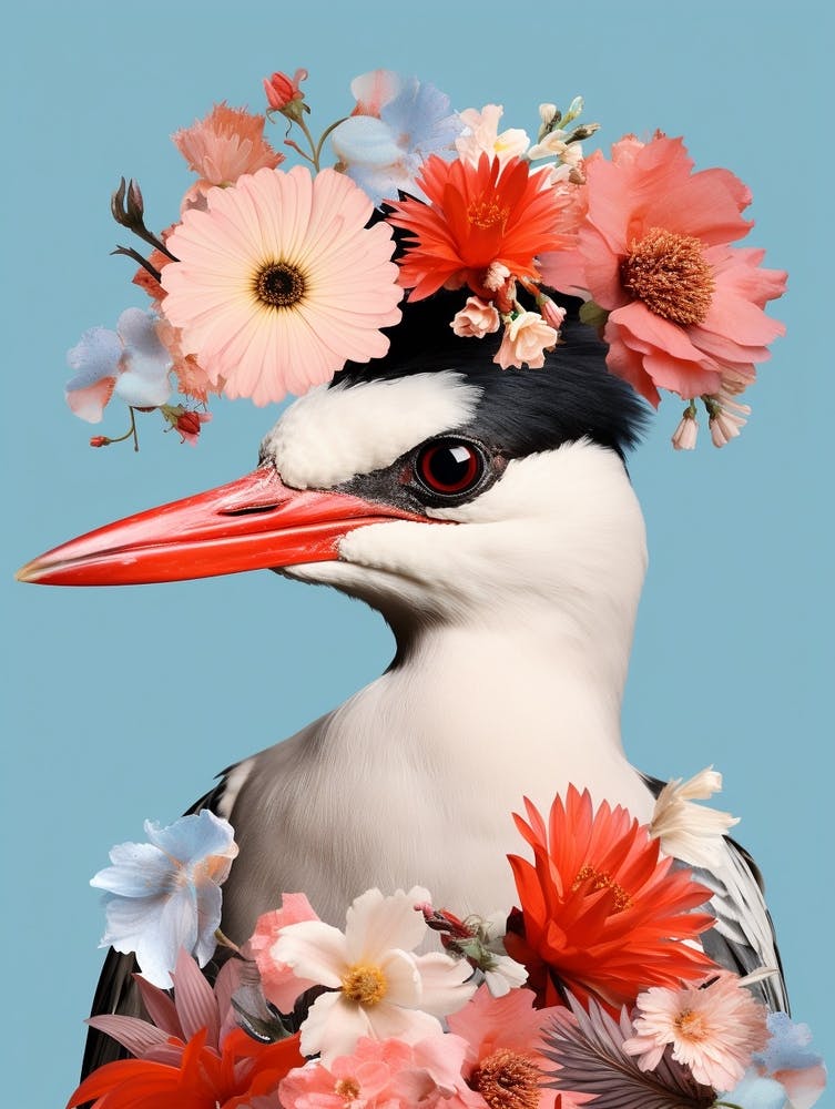 Bird With A Flower Crown Common Tern 1
