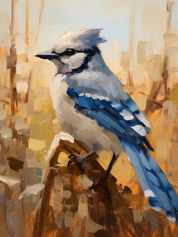 Bird Painting Blue Jay 3