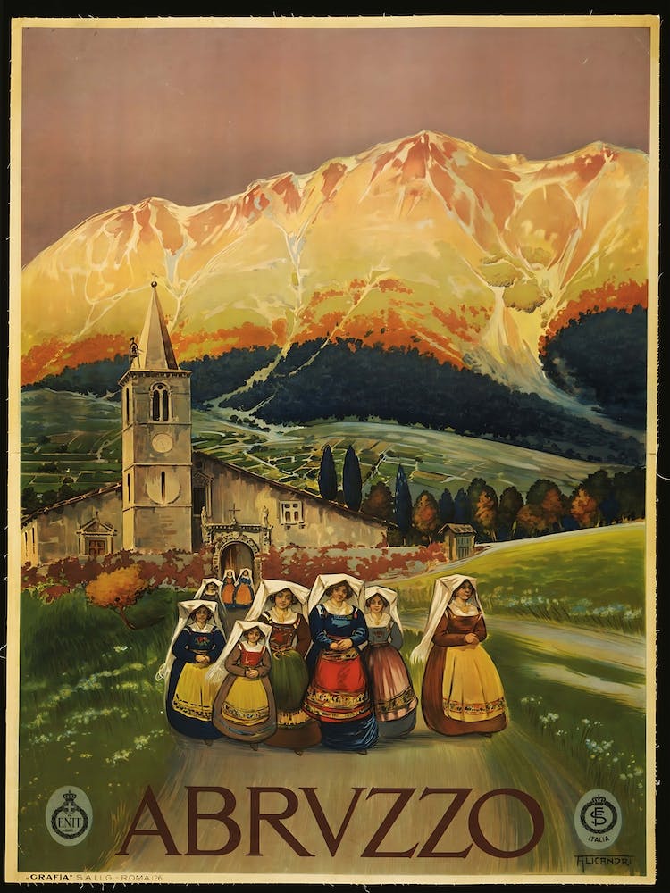 Abrvzzo, Italien Reiseposter, Karen Arnold Kunstdruck