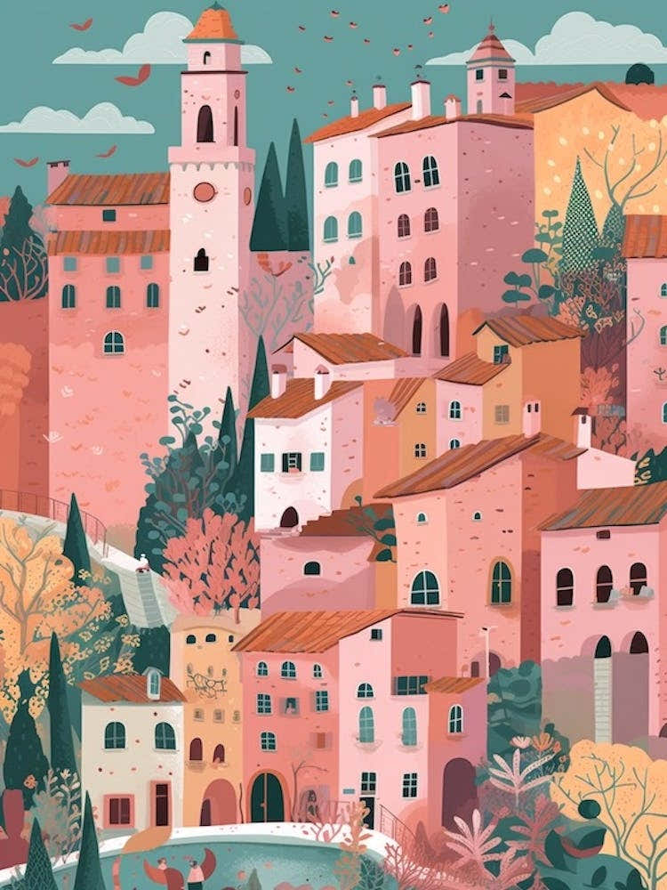 Verona 3, Italy Illustration