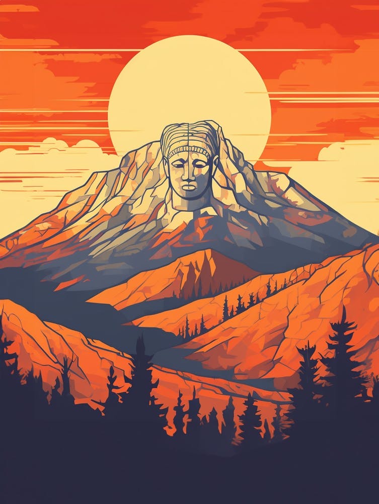Mount Nemrut Retro Poster 2