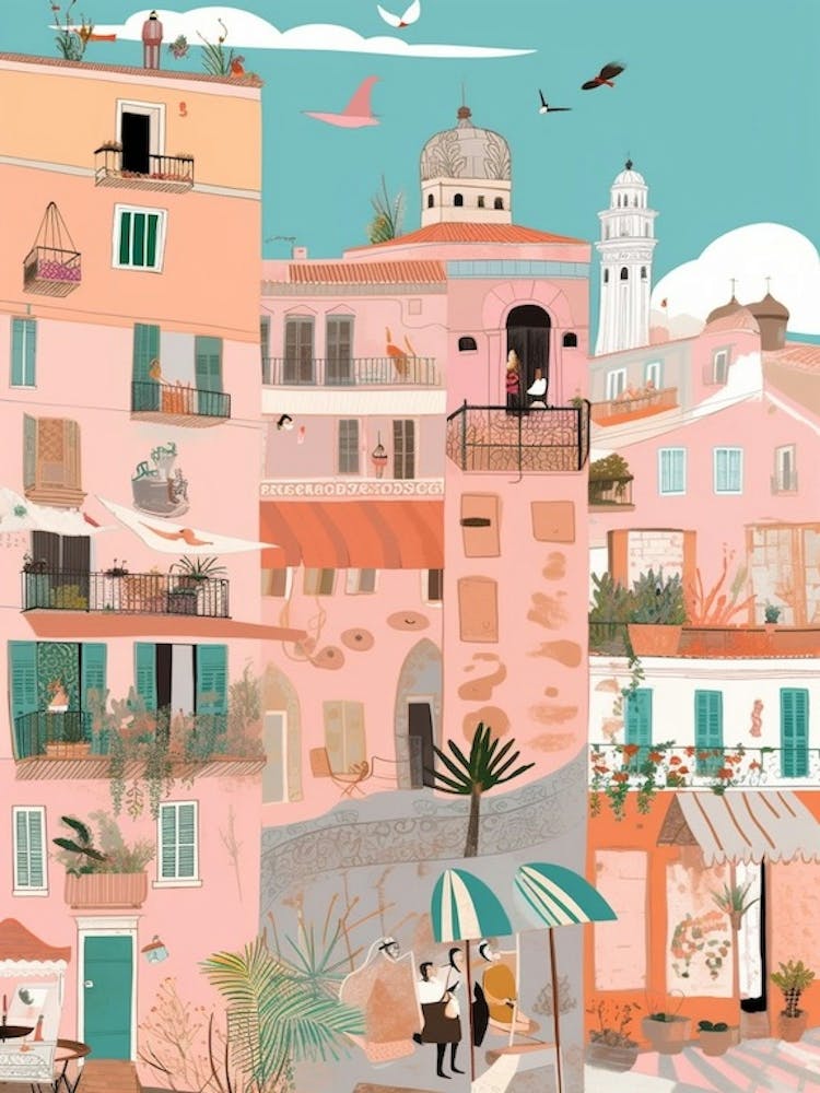Palermo, Italy Illustration