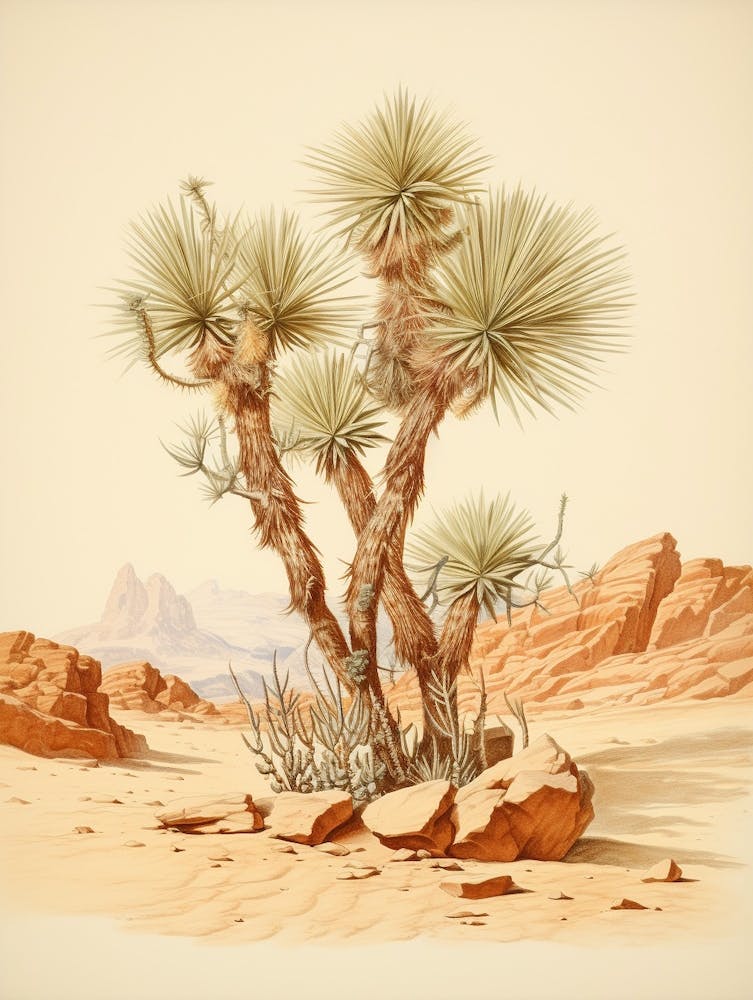 Vintage Cactus Illustration Carnegiea Gigantea 1