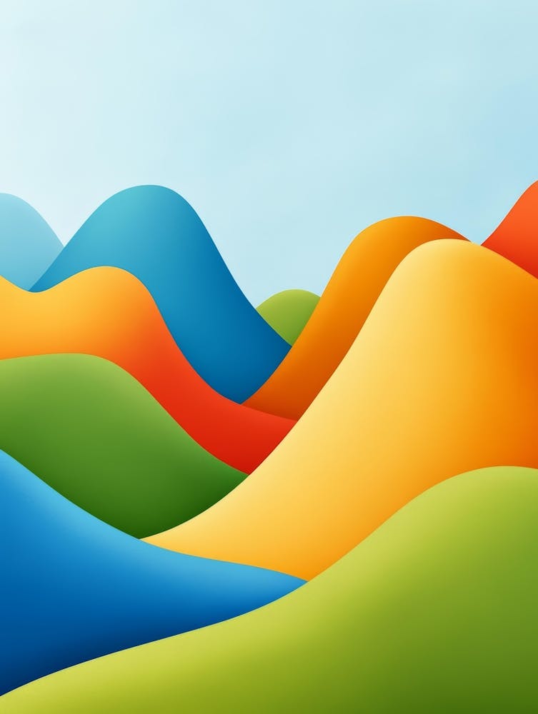 Abstract Colorful Mountains