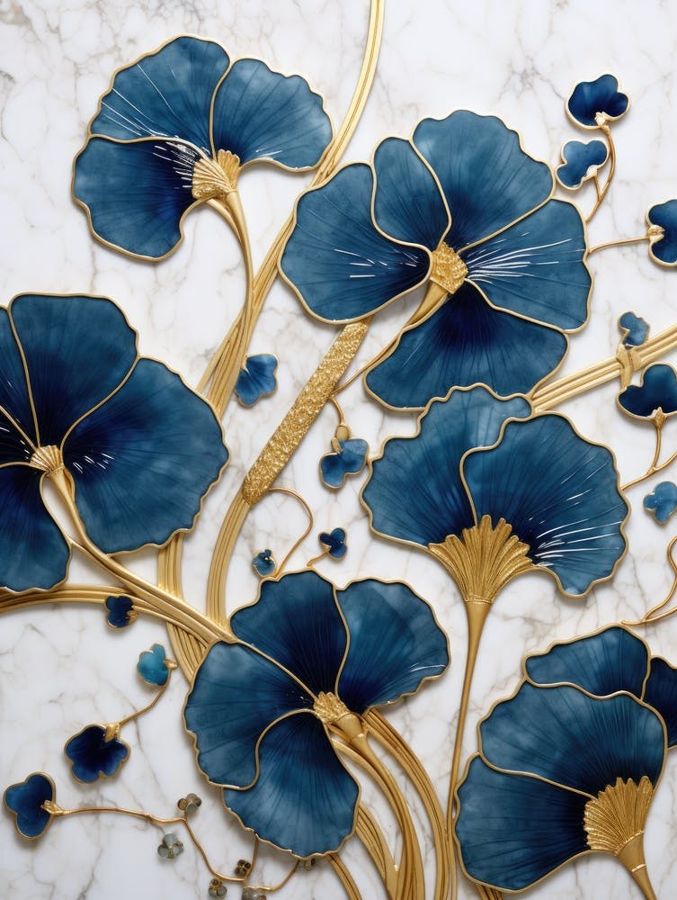 Blue And Gold Flowers 1