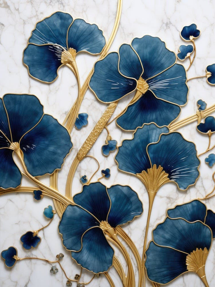 Blue And Gold Flowers 1