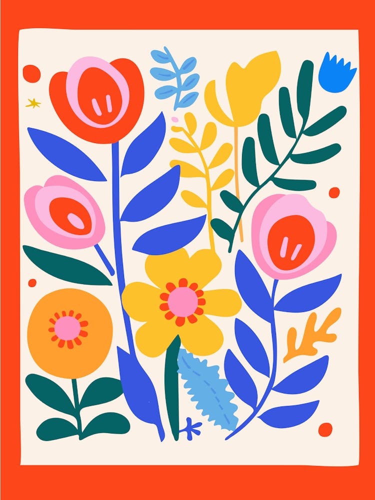 Boho Matisse Style Flowers