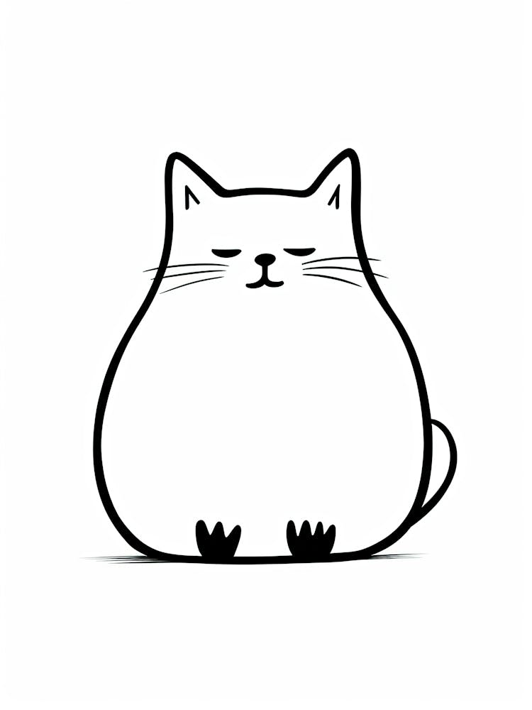 Minimalist Cat Line Drawing 3