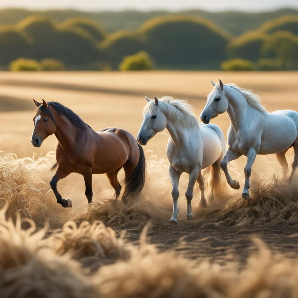 Horses Running In The Field