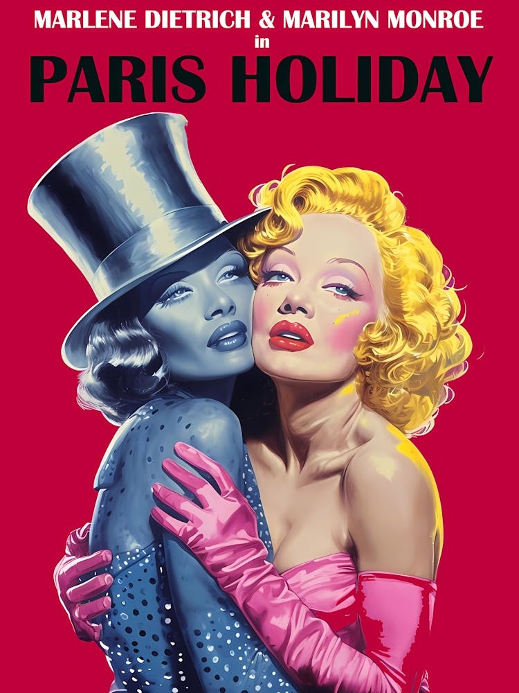 Vibrant Movie Poster Featuring Marlene Dietrich And Marilyn Monroe