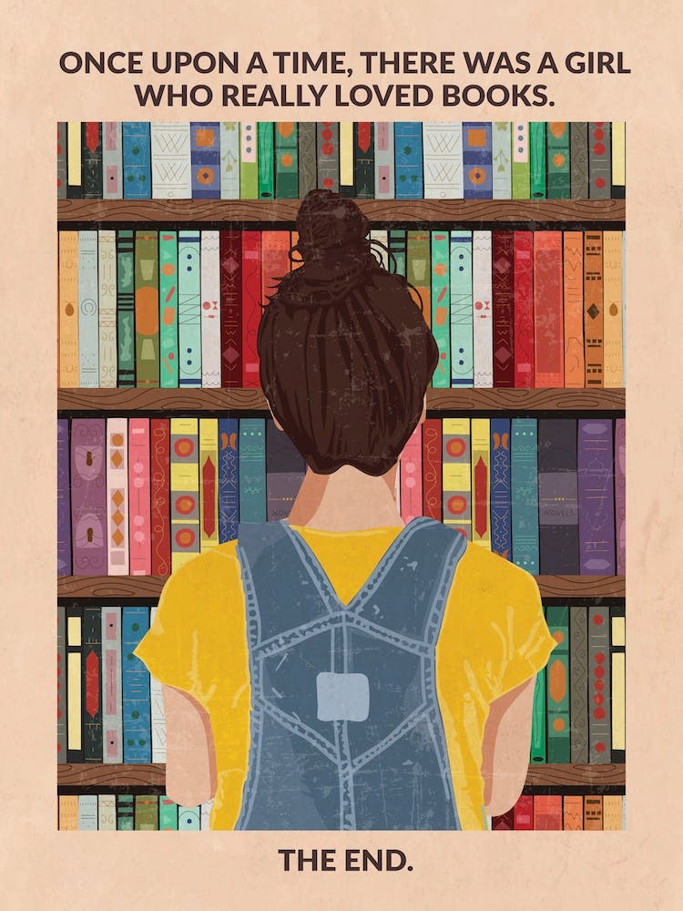Book Girl Brunette