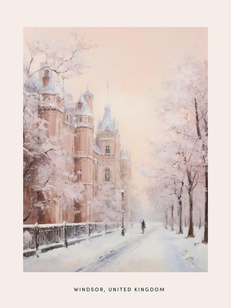 Dreamy Winter Painting Poster Windsor United Kingdom 3
